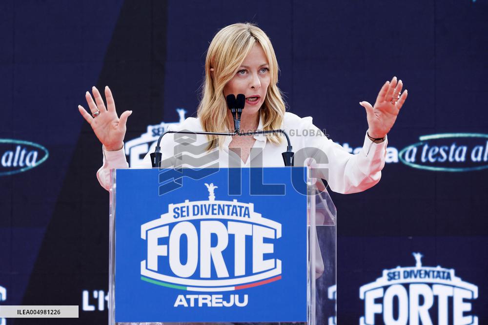 Giorgia Meloni At Last Day of Atreyu 2025 - Rome
