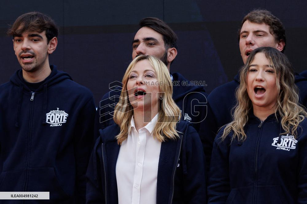 Giorgia Meloni At Last Day of Atreyu 2025 - Rome