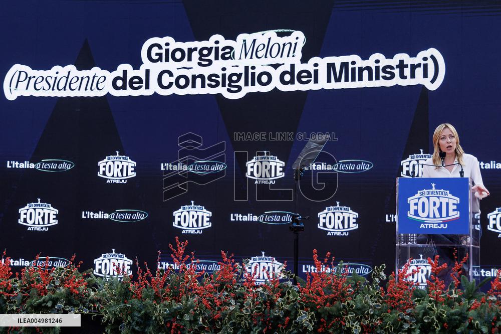 Giorgia Meloni At Last Day of Atreyu 2025 - Rome