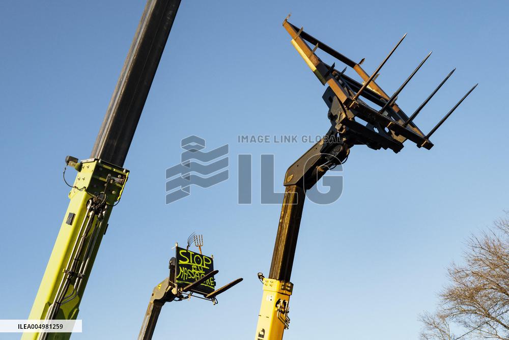 Farmers Protest And Block On Highway A64 - France