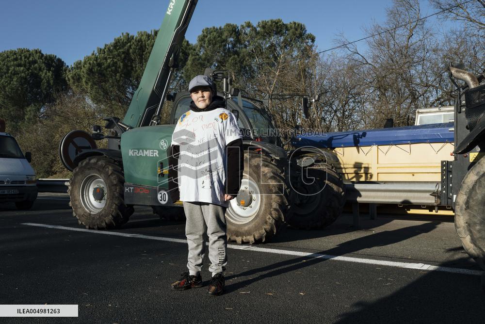 Farmers Protest And Block On Highway A64 - France