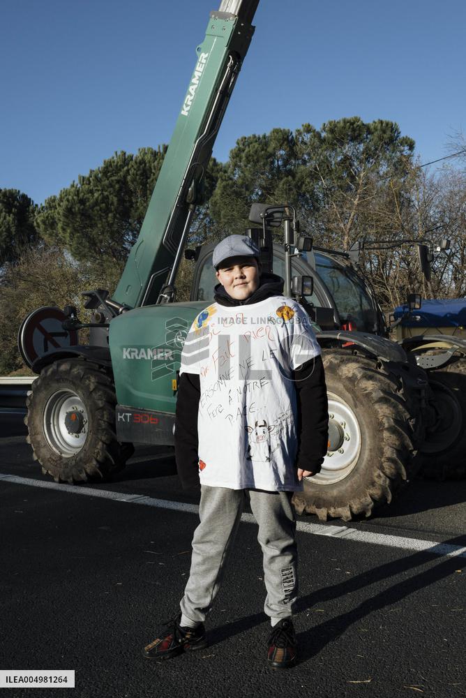Farmers Protest And Block On Highway A64 - France