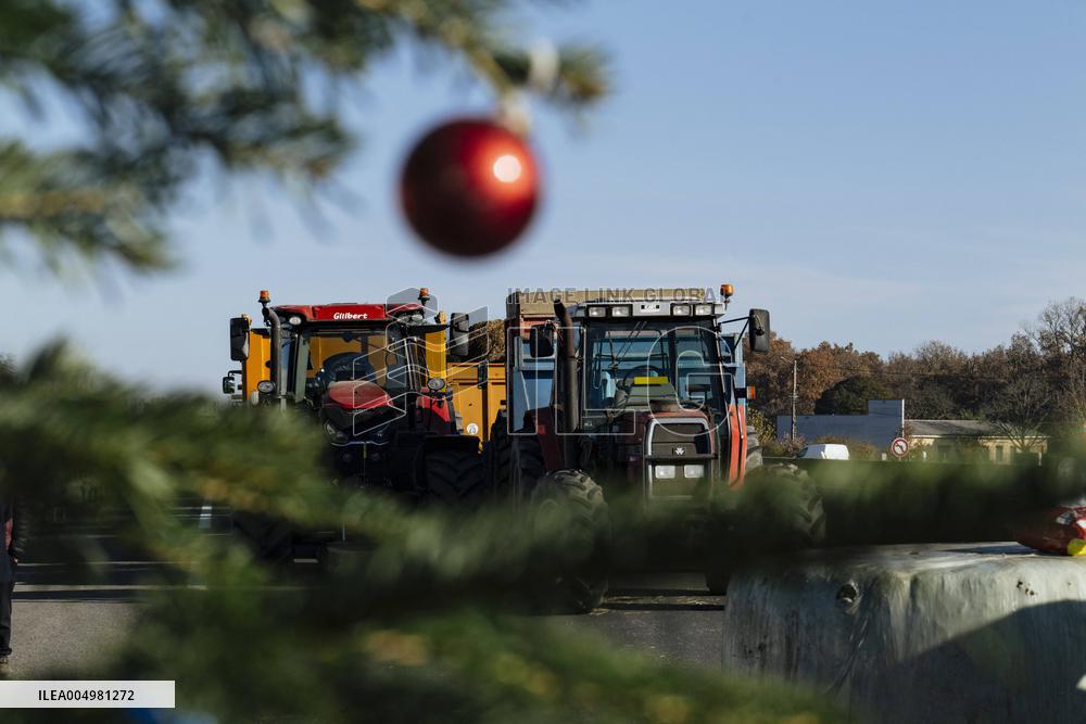 Farmers Protest And Block On Highway A64 - France