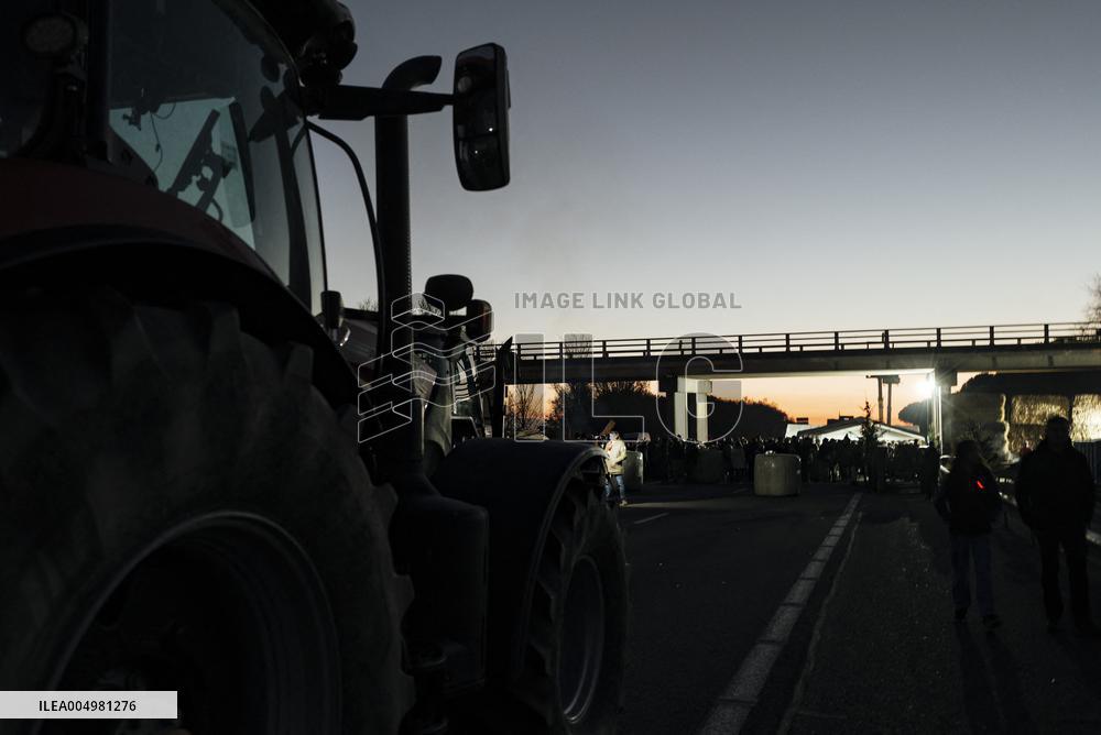 Farmers Protest And Block On Highway A64 - France