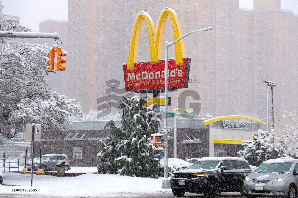 Snow During Winter Storm - NYC