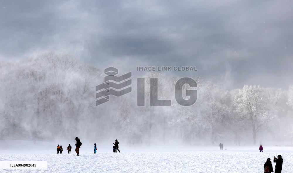 Snow During Winter Storm - NYC