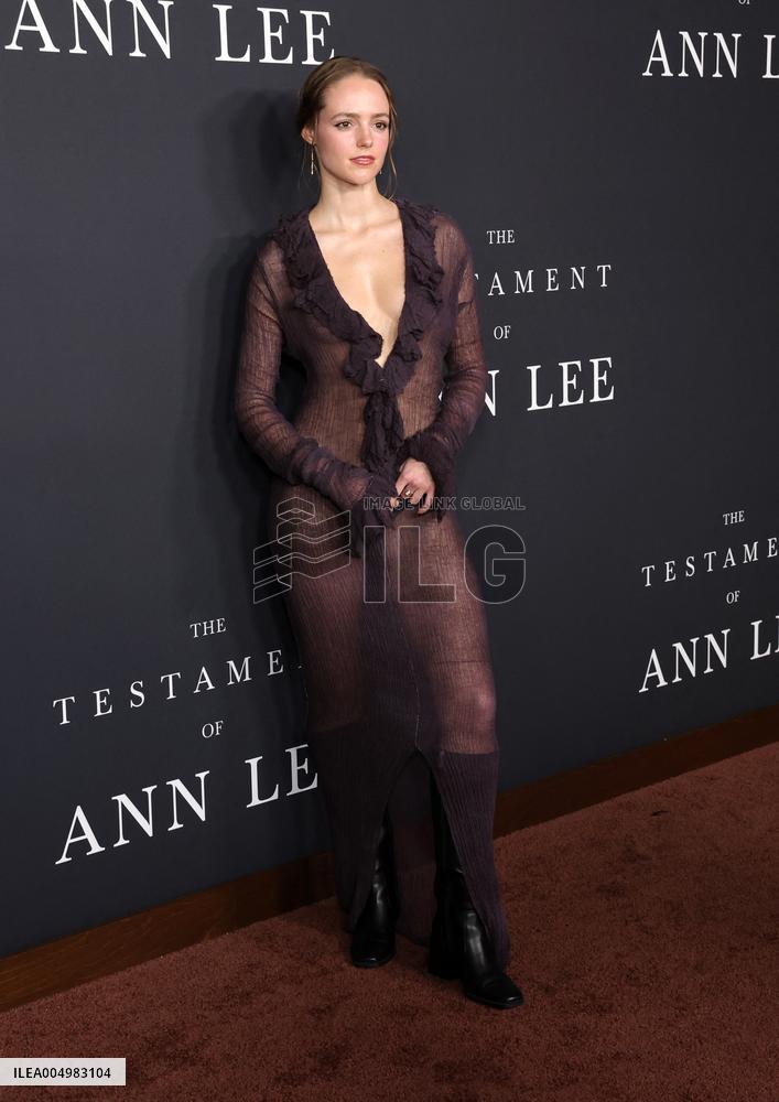 The Testament Of Ann Lee Premiere - LA