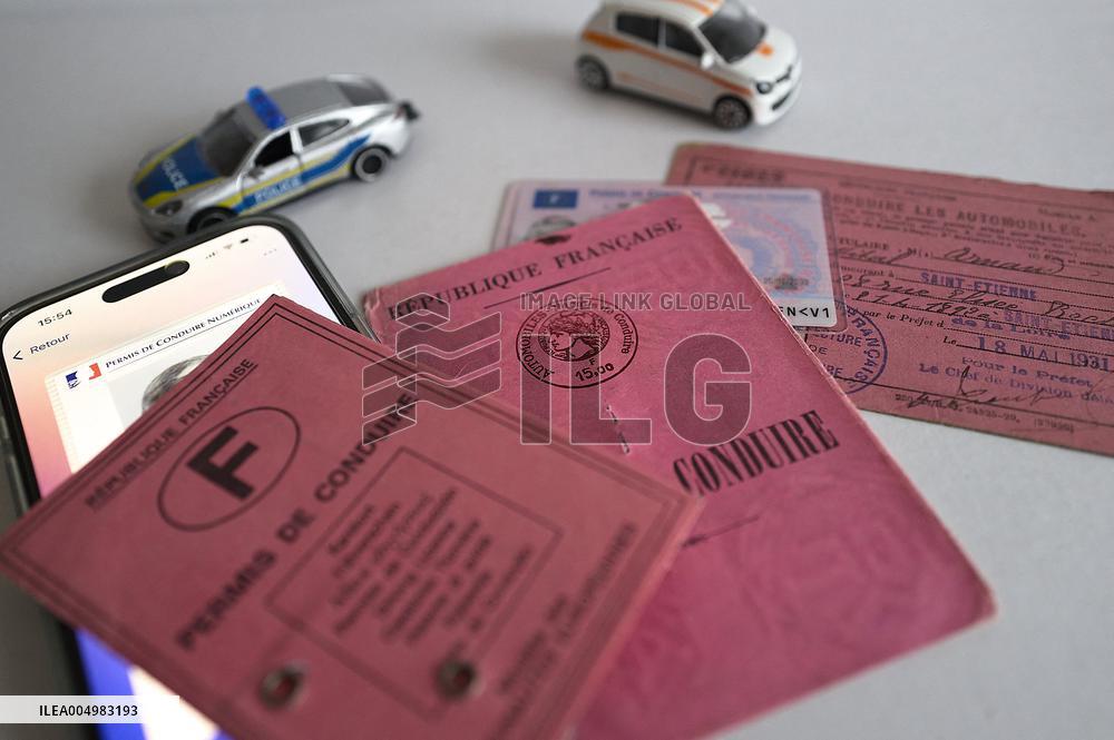 French Driving License Evolution Illustration - France