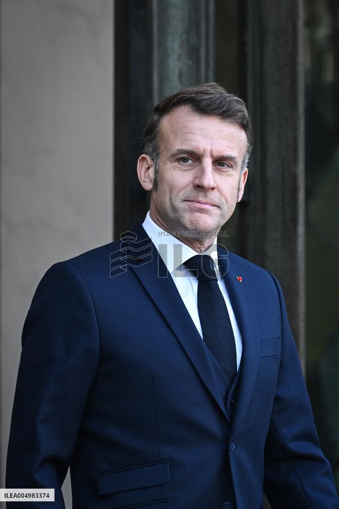 Emmanuel Macron welcomes Nikos Christodoulides at the Elysee FA