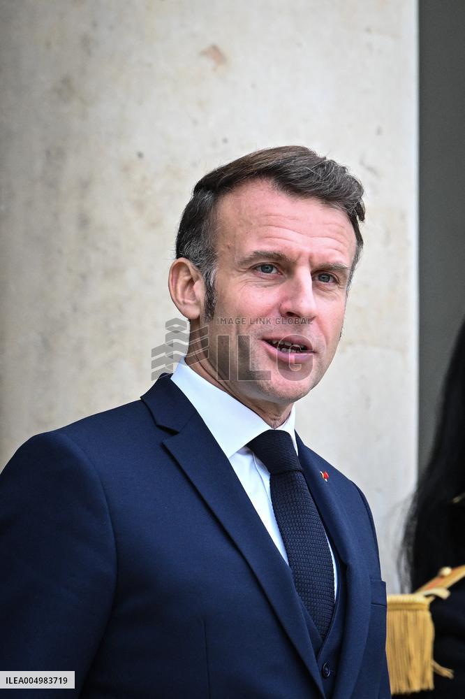 Emmanuel Macron welcomes Edgars Rinkevics at the Elysee FA