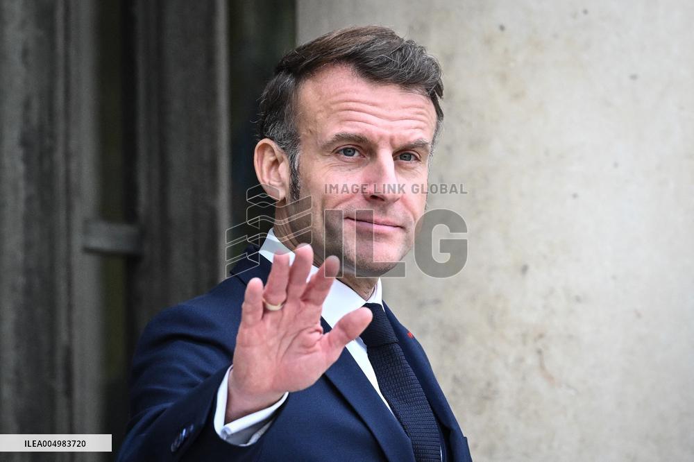 Emmanuel Macron welcomes Edgars Rinkevics at the Elysee FA