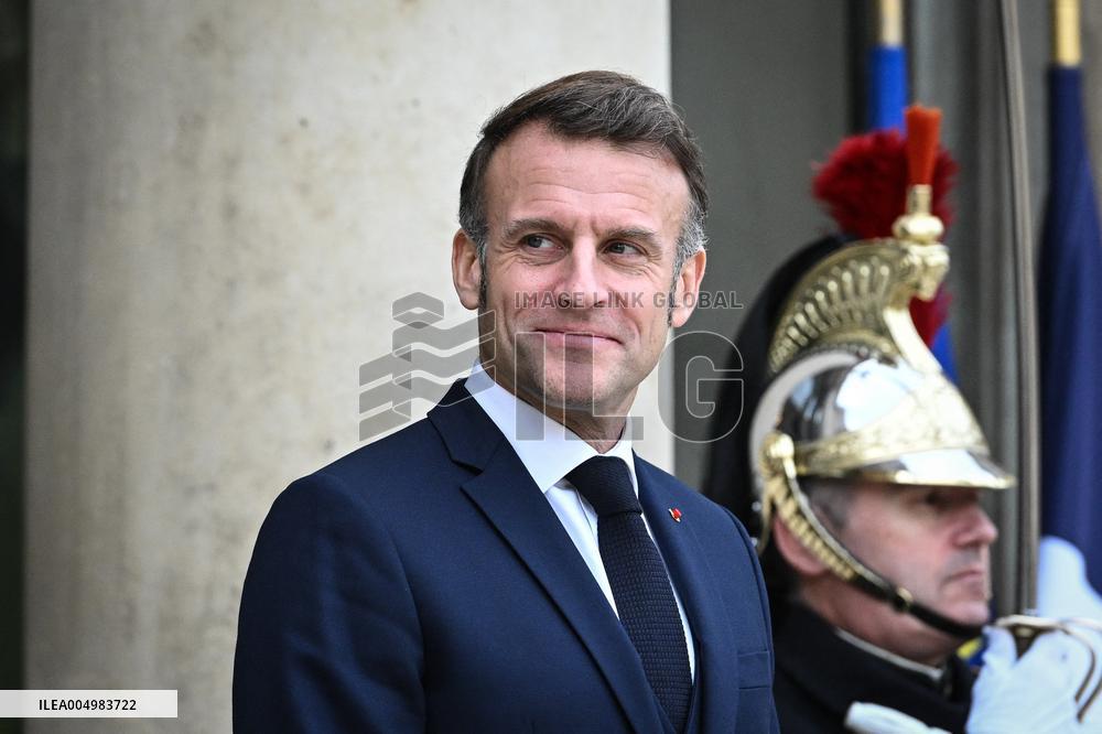 Emmanuel Macron welcomes Edgars Rinkevics at the Elysee FA