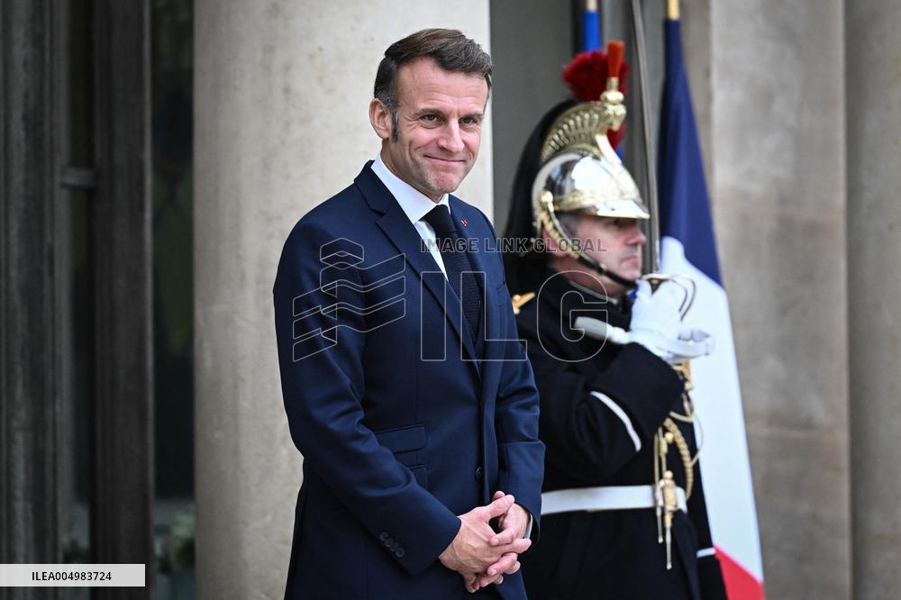 Emmanuel Macron welcomes Edgars Rinkevics at the Elysee FA