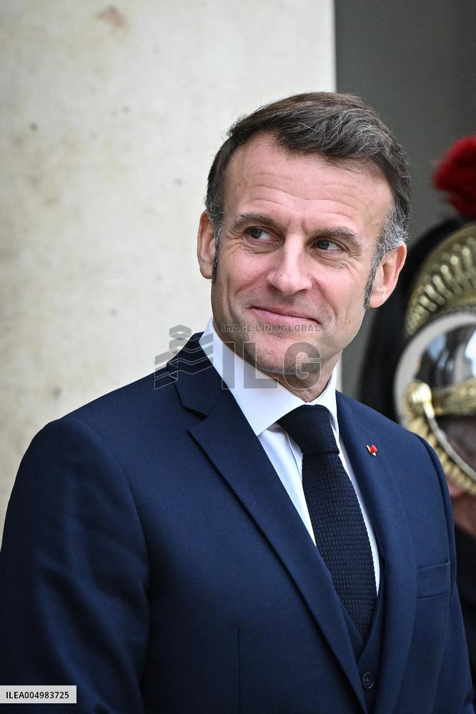 Emmanuel Macron welcomes Edgars Rinkevics at the Elysee FA