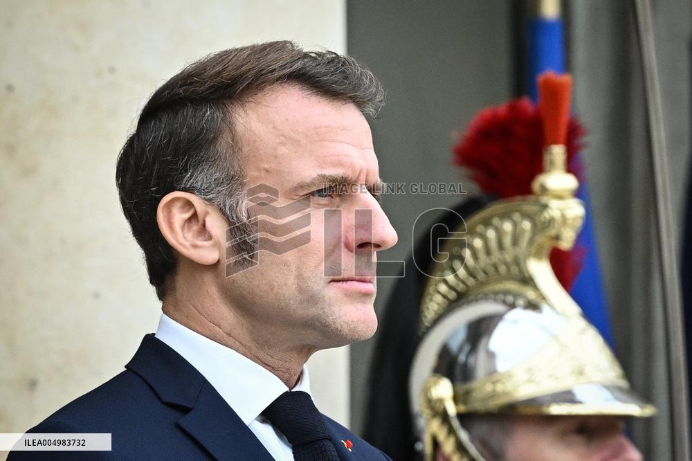 Emmanuel Macron welcomes Edgars Rinkevics at the Elysee FA