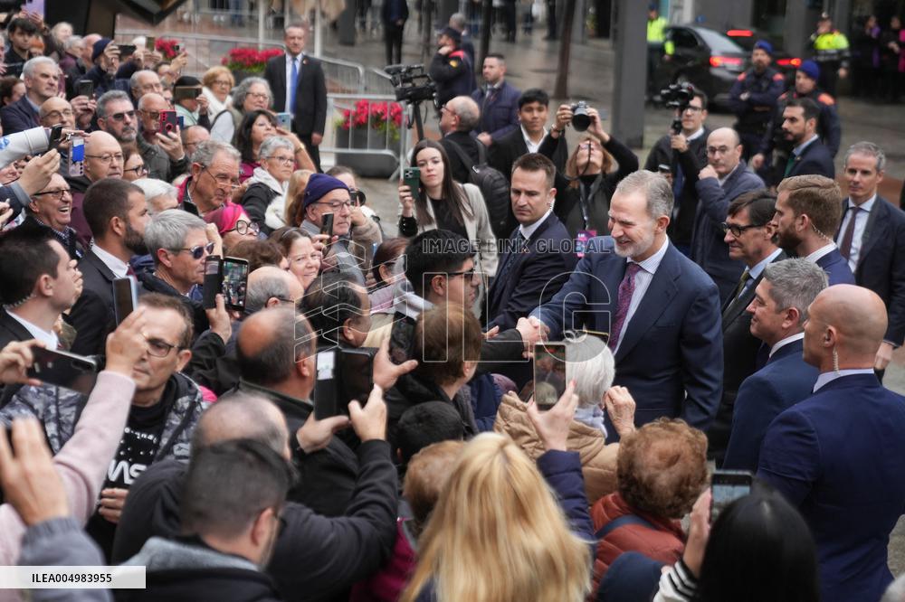The King Visits L'Hospitalet de Llobregat - Spain