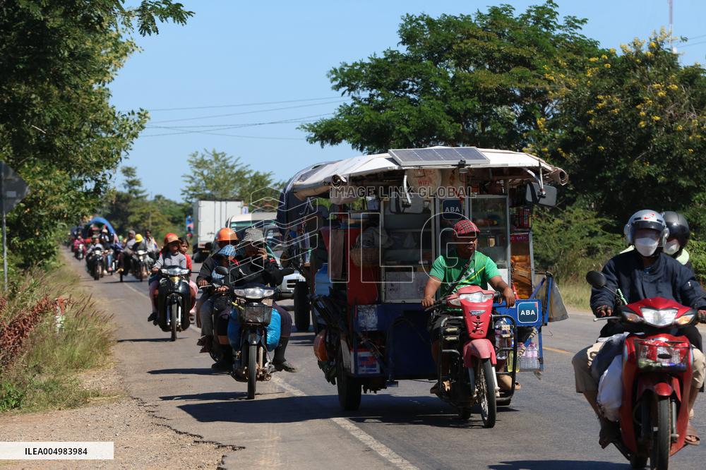 Border Conflict With Thailand Evacuees - Cambodia
