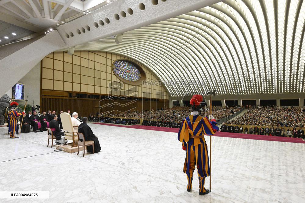 Pope Leo XIV Audience With Donors of the Christmas Tree and Nativity - Vatican