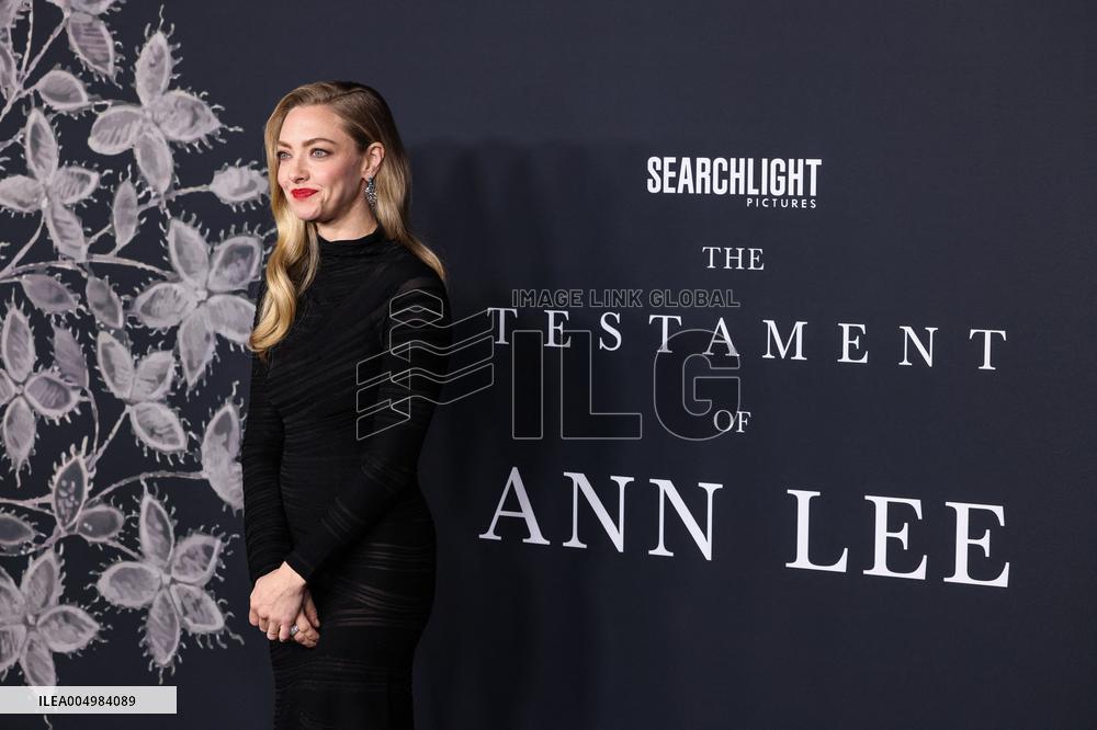 The Testament Of Ann Lee Premiere - LA