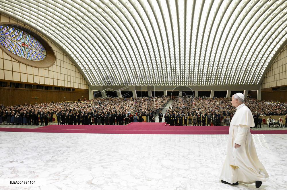 Pope Leo XIV Audience With Donors of the Christmas Tree and Nativity - Vatican