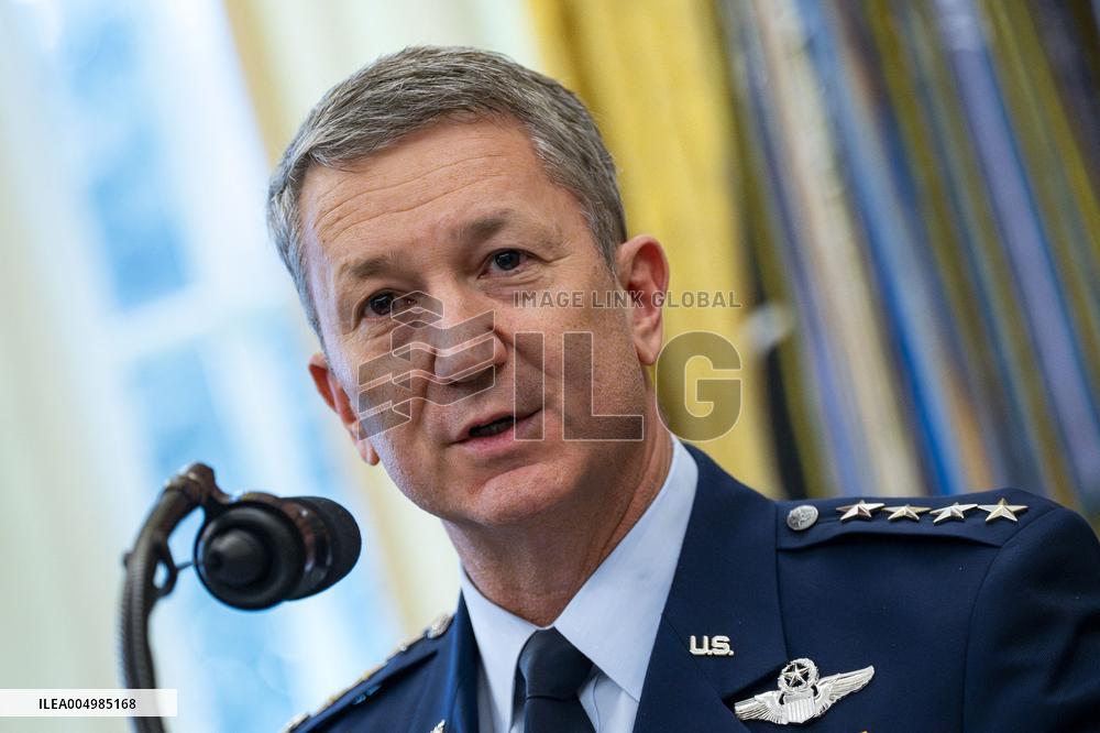 President Donald Trump Awards Mexican Border Defense Medal in Oval Office