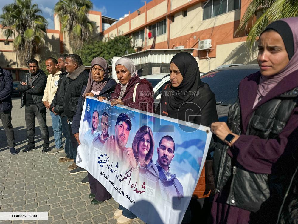 Khan Yunis Memorial of Killed Journalist - Gaza