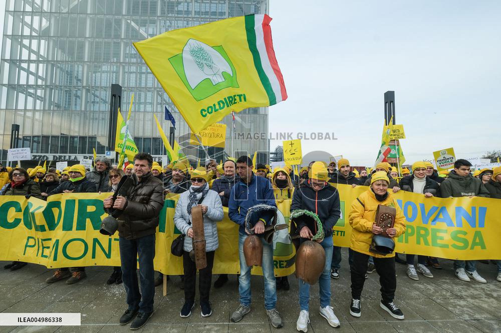 Coldiretti Protests Outside the Piedmont Region - Turin