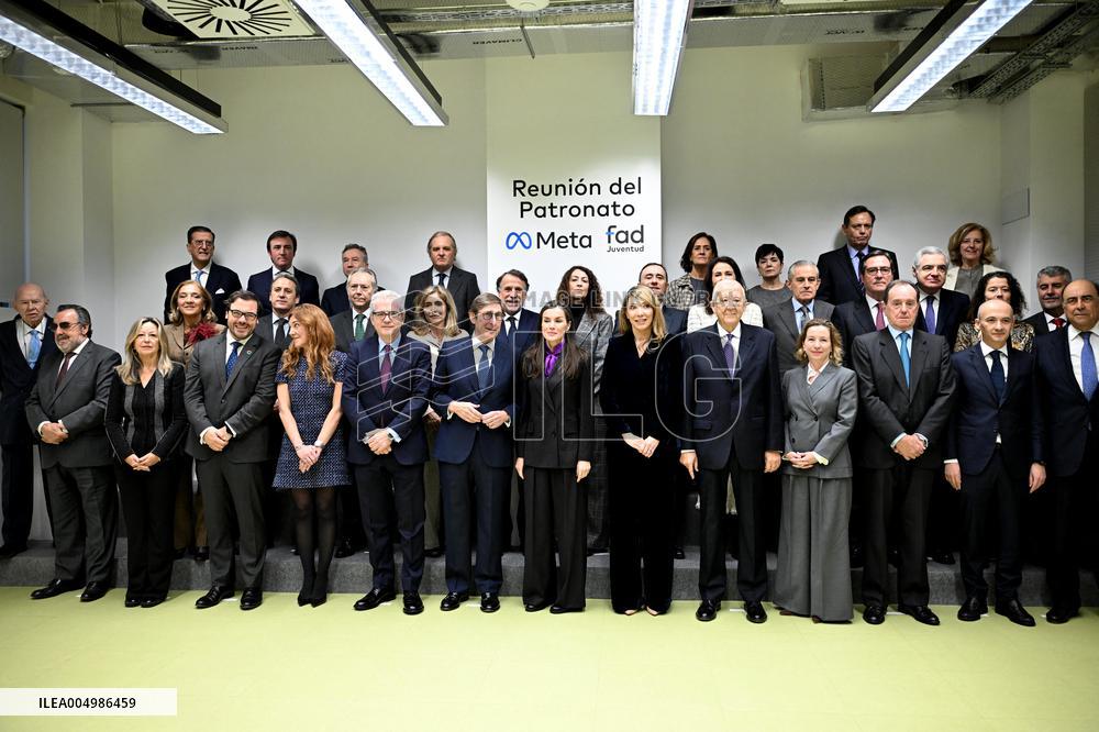 Queen Letizia Presides Over Fad Meeting In Madrid - Spain