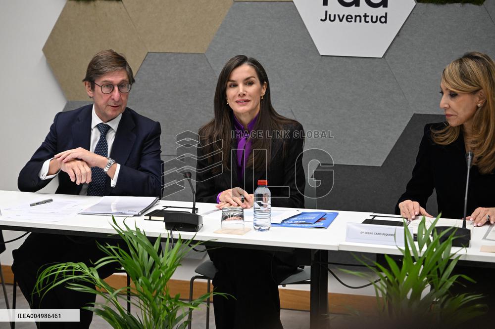 Queen Letizia Presides Over Fad Meeting In Madrid - Spain