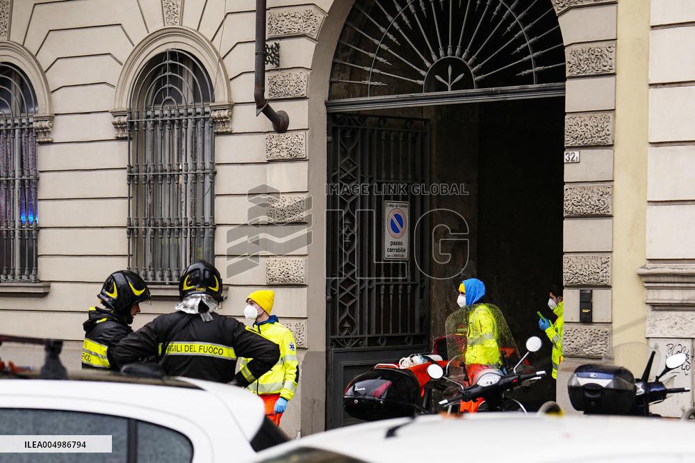Fire Breaks Out In Palazzo On Corso Re Umberto - Italy