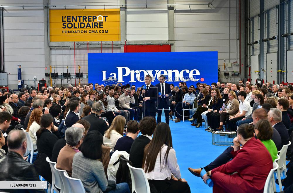 Macron Discusses Democracy Challenges With Readers - Marseille