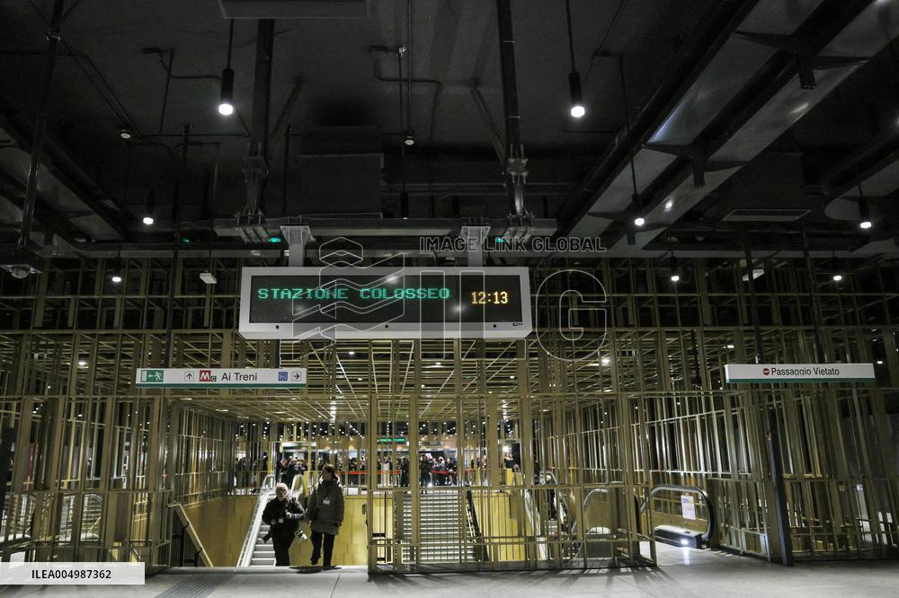 Inauguration Of New Metro C Station Metronia-Colosseo - Rome
