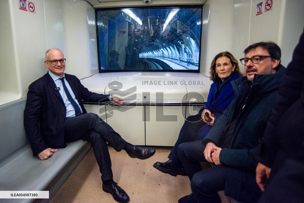 Mayor Roberto Gualtieri First Metro C Journey from Colosseo to Porta Metronia - Rome