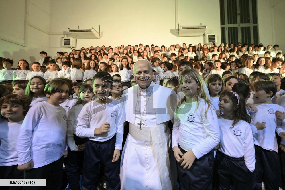 Pope Leo XIV At School Christmas Concert in Castel Gandolfo - Italy