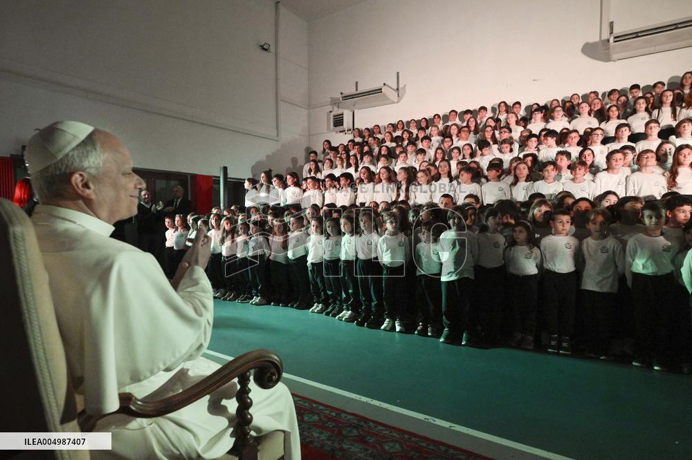 Pope Leo XIV At School Christmas Concert in Castel Gandolfo - Italy