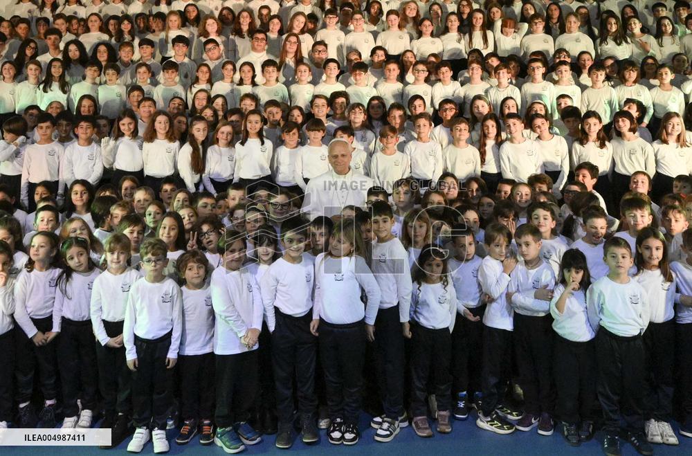 Pope Leo XIV At School Christmas Concert in Castel Gandolfo - Italy