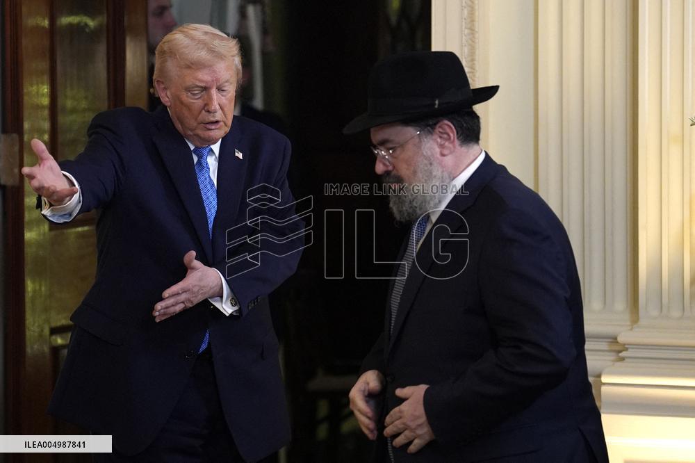 Donald Trump at Hanukkah reception - Washington