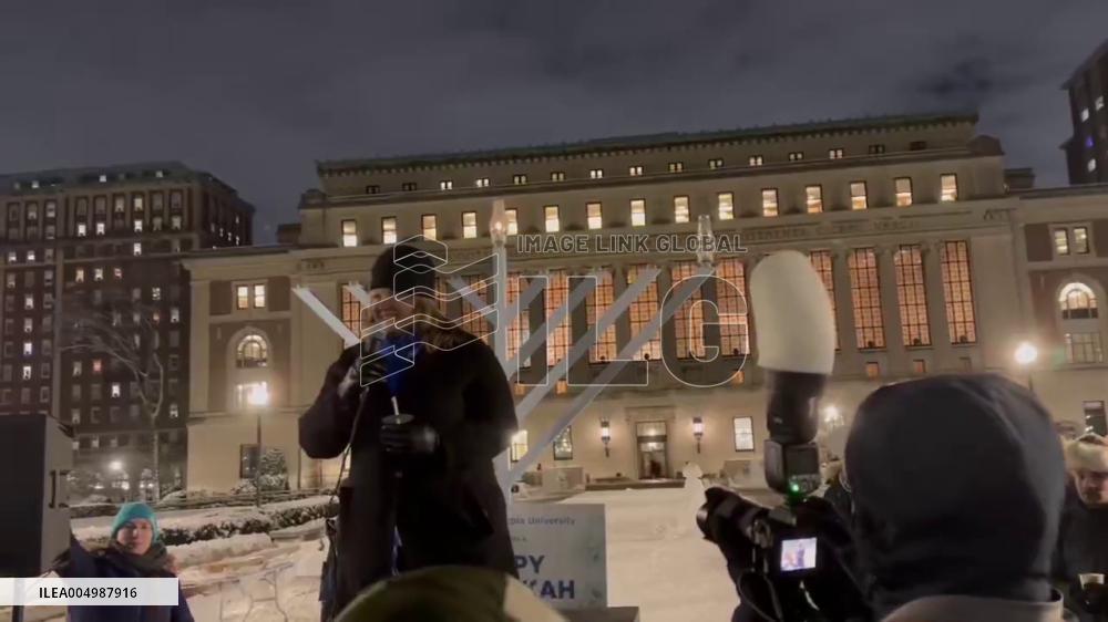US: Columbia University Marks Hanukkah After Sydney Attack