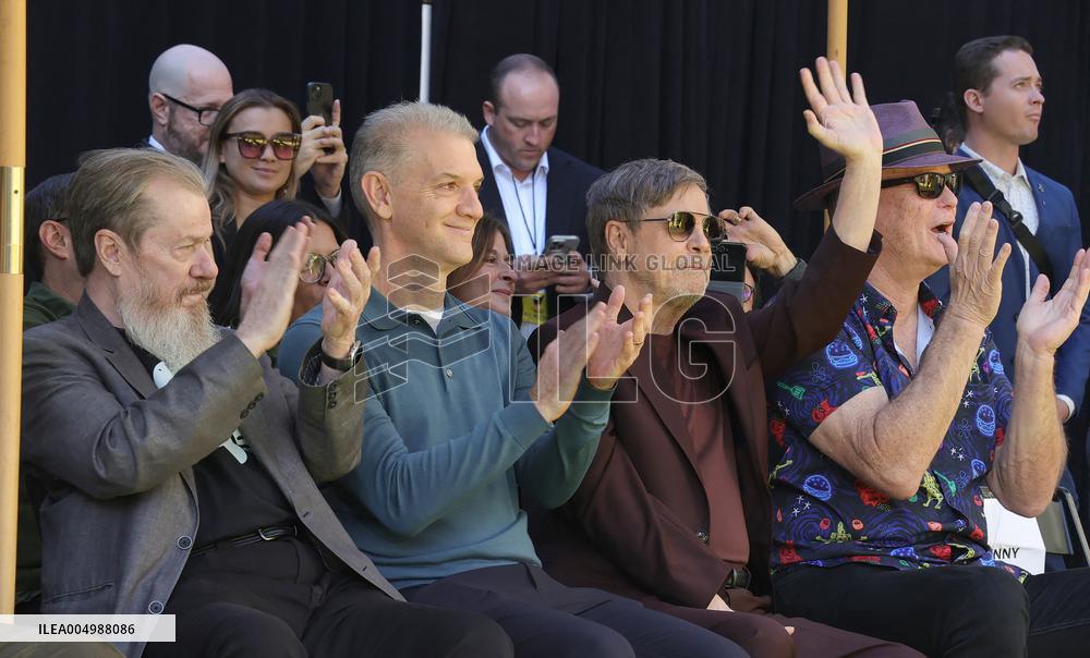 Spongebob Squarepants Places His Hand And Footprints In Cement - LA