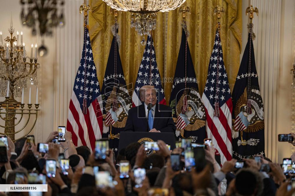 Trump Hosts a Hanukkah Reception - Washington
