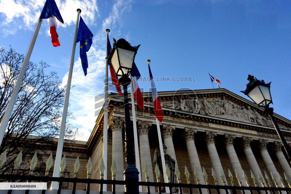 National Assembly Palais Bourbon Illustration - Paris