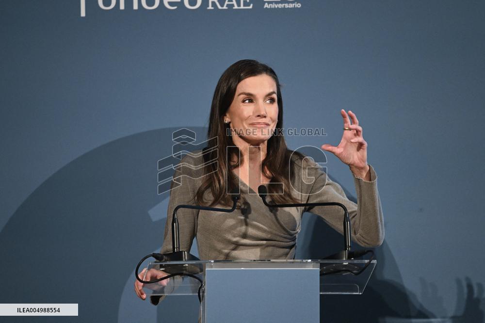 Queen Letizia At FundeuRAE Anniversary - Madrid