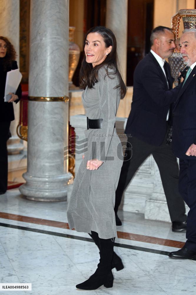 Queen Letizia At FundeuRAE Anniversary - Madrid