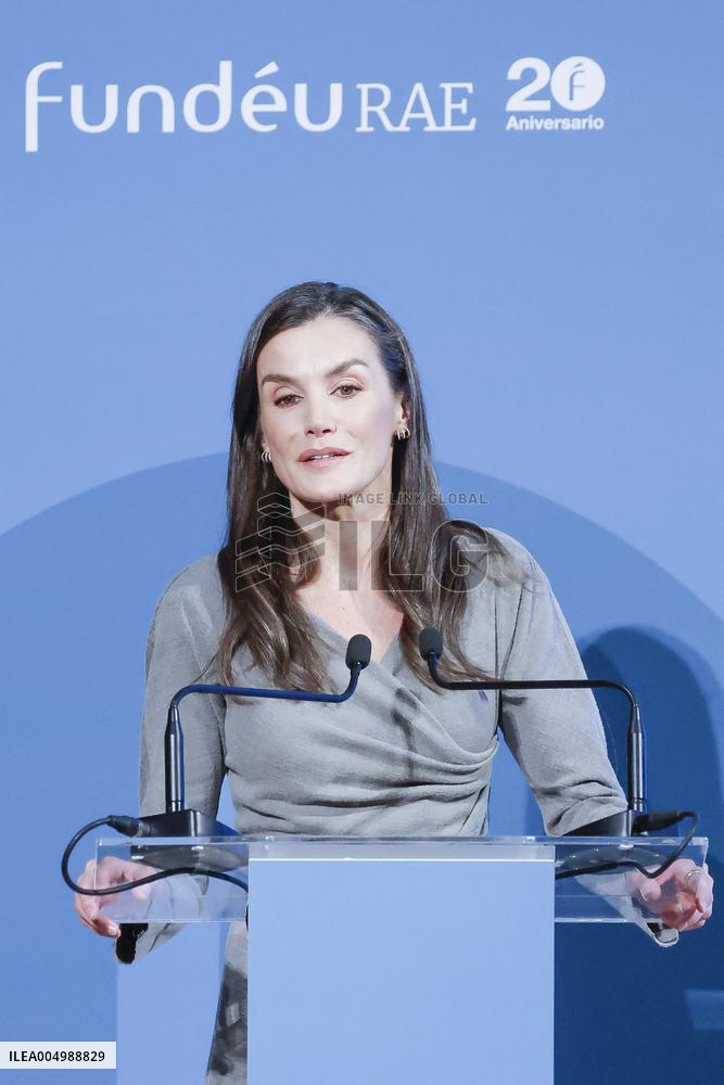 Queen Letizia At FundeuRAE Anniversary - Madrid
