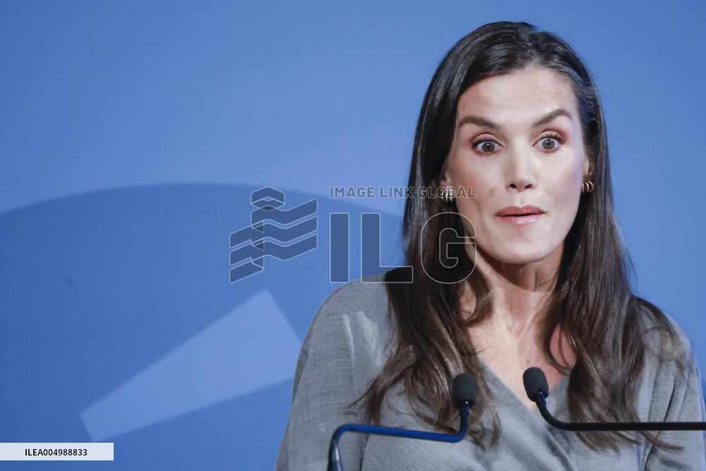 Queen Letizia At FundeuRAE Anniversary - Madrid