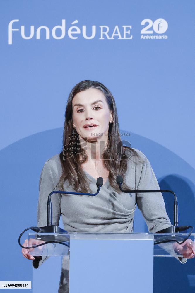 Queen Letizia At FundeuRAE Anniversary - Madrid