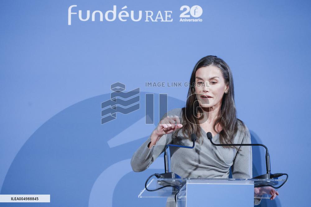 Queen Letizia At FundeuRAE Anniversary - Madrid