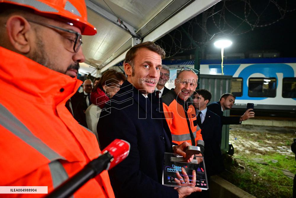President Macron Visits Expansion Marseille Saint-Charles Site - Marseille