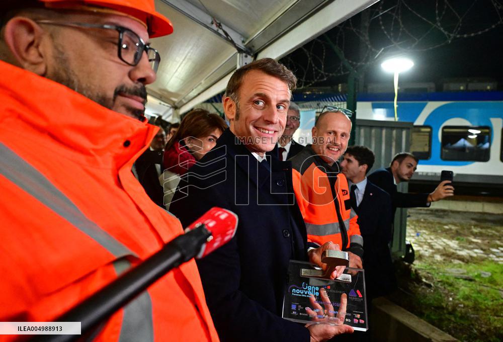 President Macron Visits Expansion Marseille Saint-Charles Site - Marseille