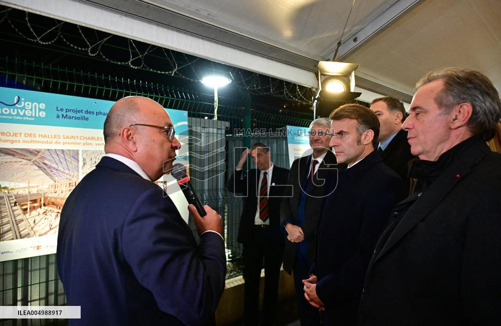 President Macron Visits Expansion Marseille Saint-Charles Site - Marseille